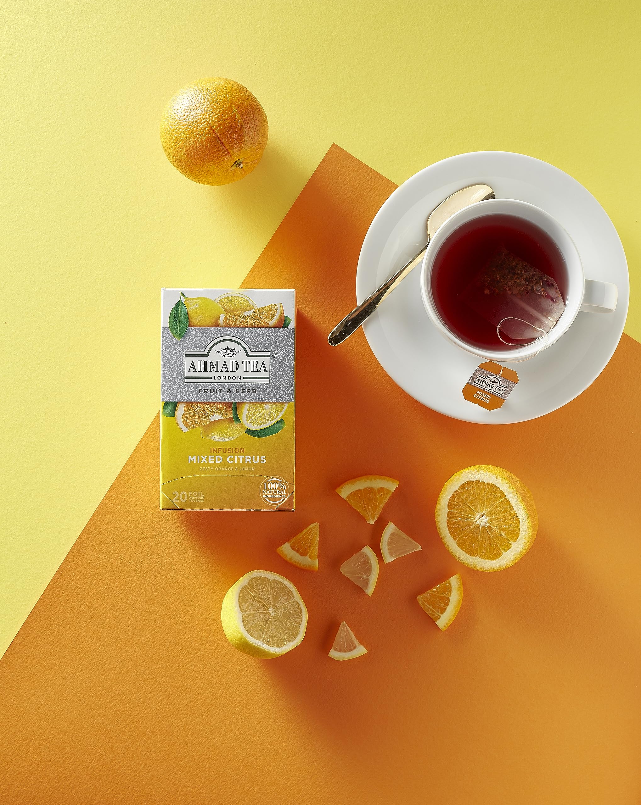 Ahmad Tea Herbal Tea, Mixed Citrus Teabags, 20 ct (Pack of 1) - Decaffeinated & Sugar-Free - Image 8