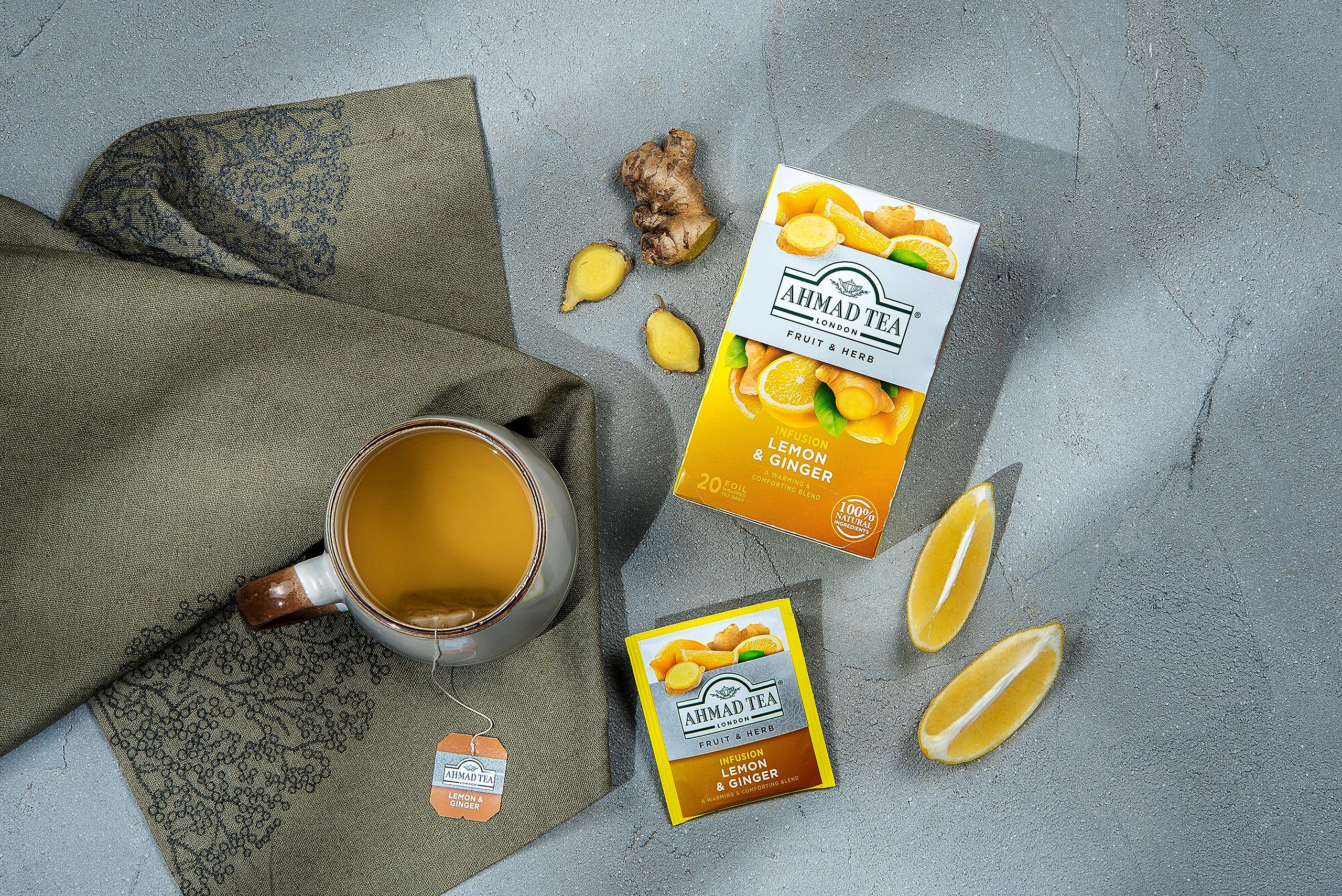 Ahmad Tea Tea Infusion, Lemon & Ginger, 40G, 20 Count - Image 7